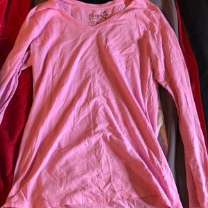 pink long sleeve shirt